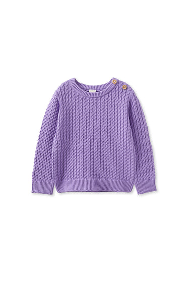 Milky - Lilac Cable Knit Baby Jumper
